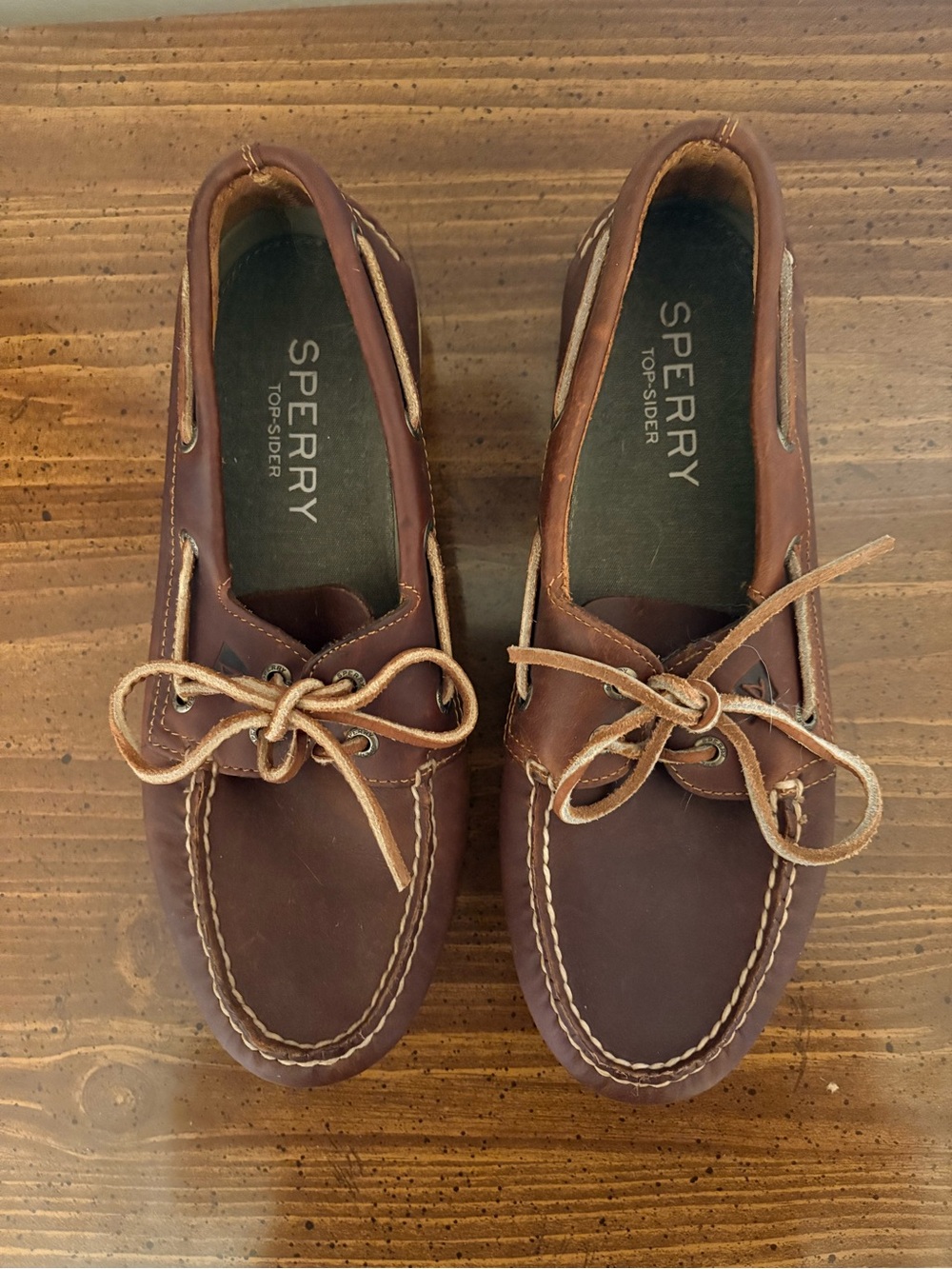 Sperry Men’s Brown Leather Moc Toe Boat Shoes